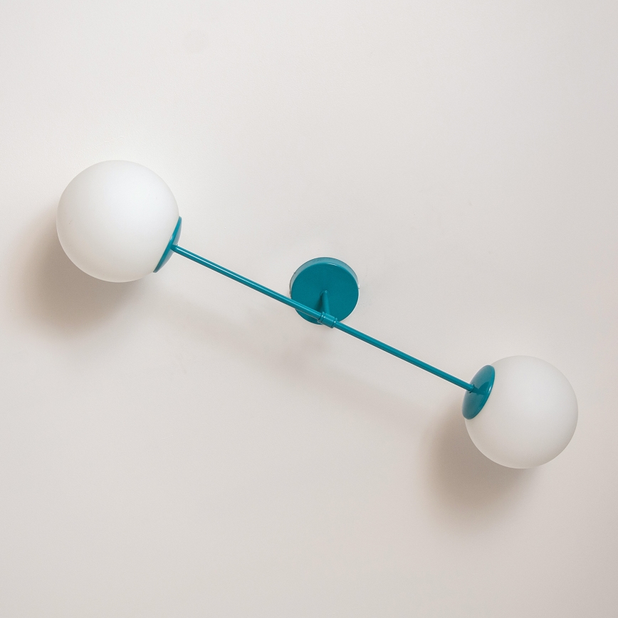 Plafondlampe MOON 2xE27/15W/230V turkis