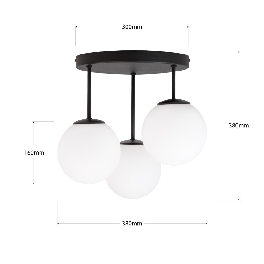 Plafondlampe MOONLIGHT 3xE27/15W/230V sort