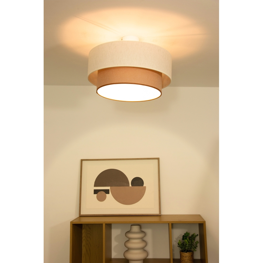 Plafondlampe NATIA 1xE27/60W/230V hvid/brun