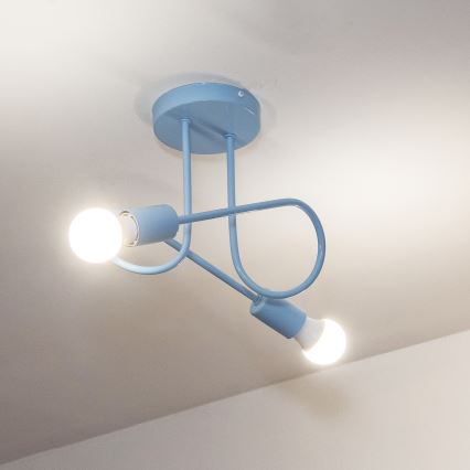 Plafondlampe OXFORD 2xE27/15W/230V blå