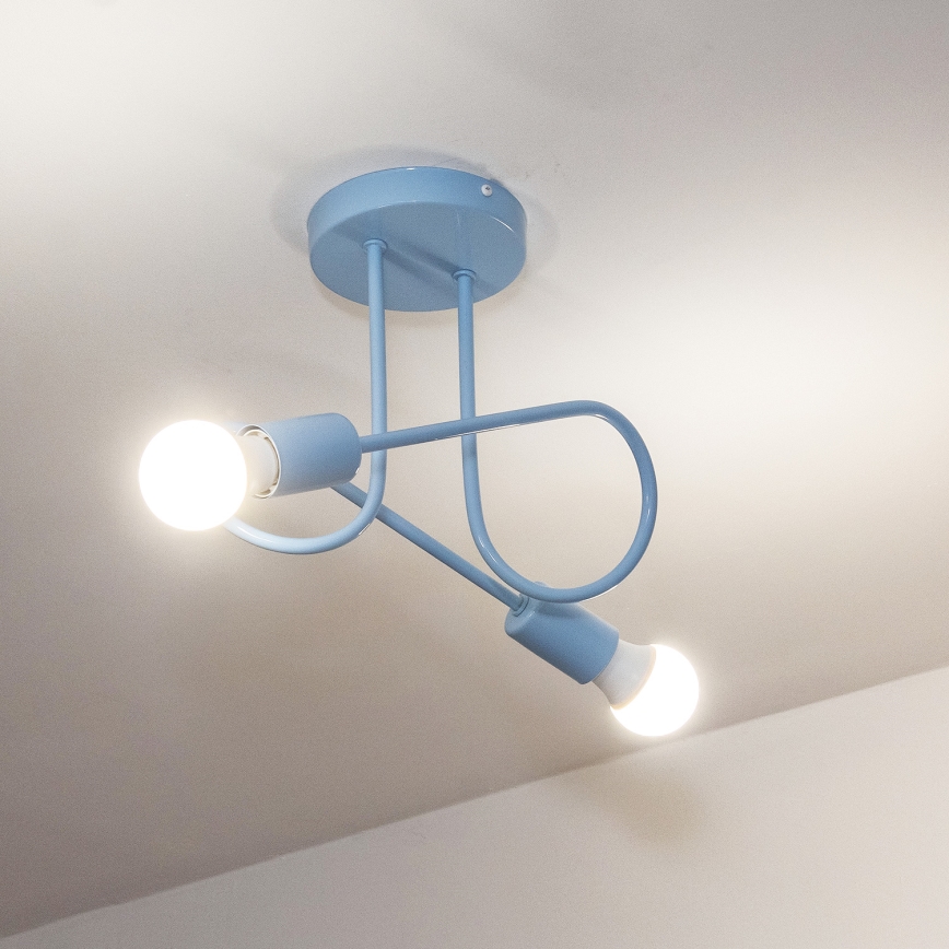 Plafondlampe OXFORD 2xE27/15W/230V blå