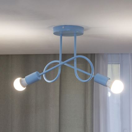 Plafondlampe OXFORD 2xE27/15W/230V blå