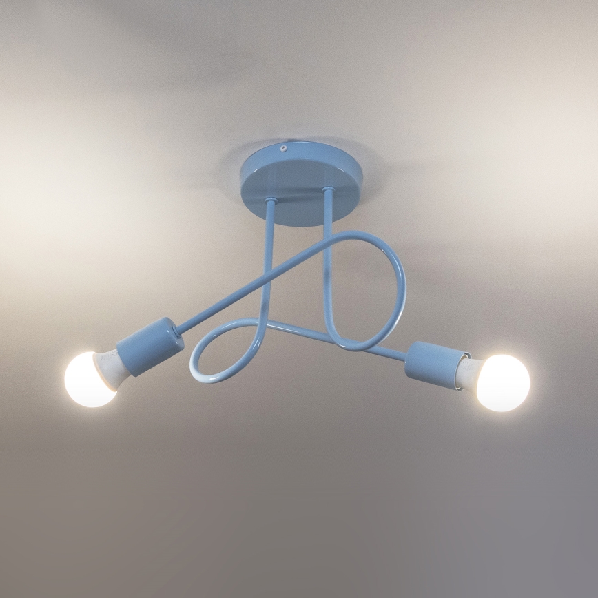 Plafondlampe OXFORD 2xE27/15W/230V blå