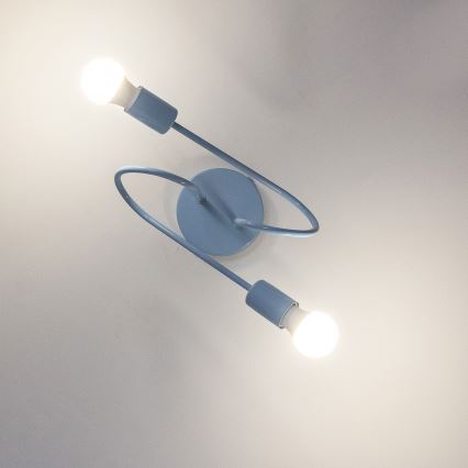 Plafondlampe OXFORD 2xE27/15W/230V blå