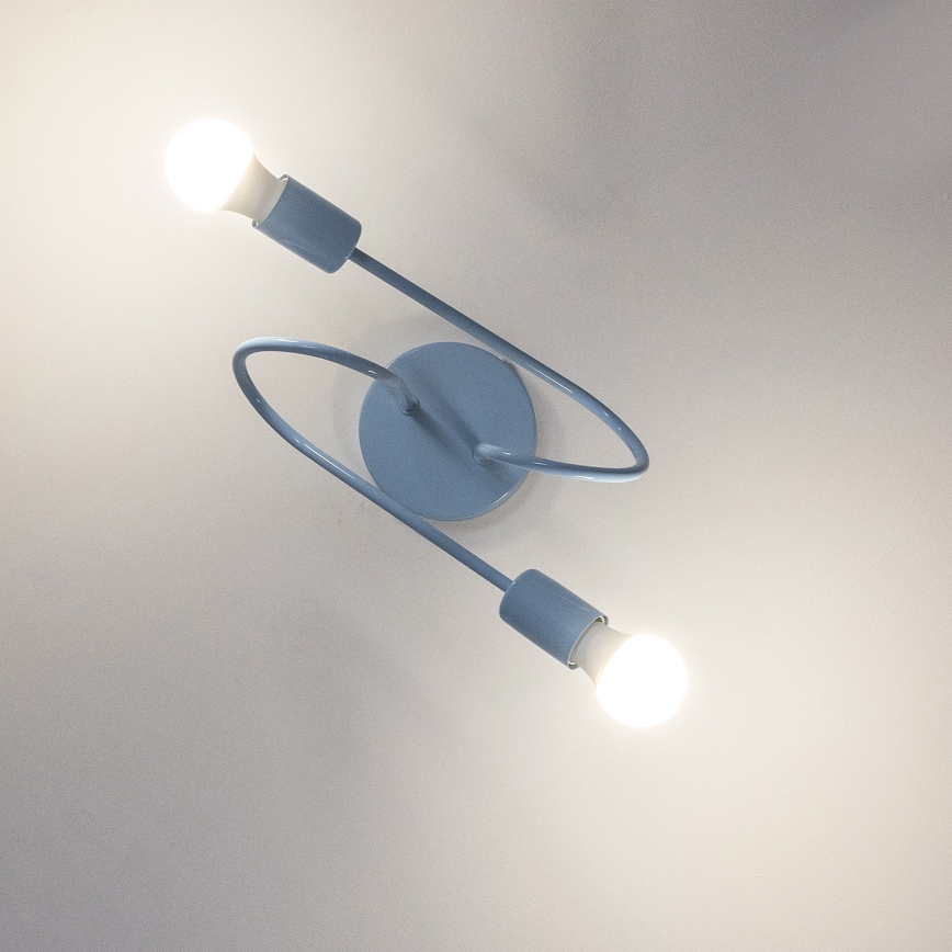 Plafondlampe OXFORD 2xE27/15W/230V blå