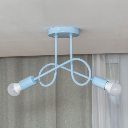 Plafondlampe OXFORD 2xE27/15W/230V blå