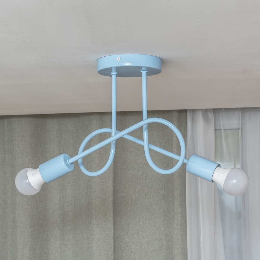 Plafondlampe OXFORD 2xE27/15W/230V blå