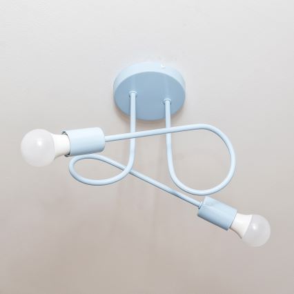 Plafondlampe OXFORD 2xE27/15W/230V blå