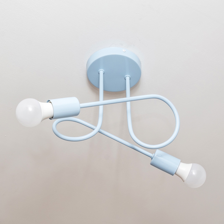 Plafondlampe OXFORD 2xE27/15W/230V blå