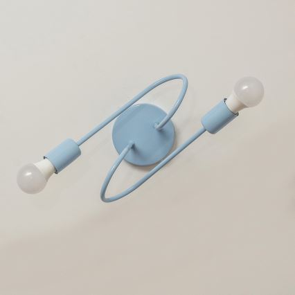 Plafondlampe OXFORD 2xE27/15W/230V blå