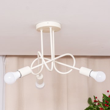 Plafondlampe OXFORD 3xE27/15W/230V cremefarvet