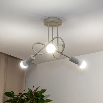 Plafondlampe OXFORD 3xE27/15W/230V cremefarvet