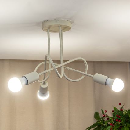 Plafondlampe OXFORD 3xE27/15W/230V cremefarvet