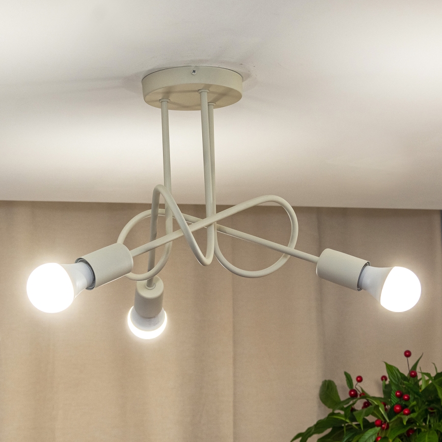 Plafondlampe OXFORD 3xE27/15W/230V cremefarvet