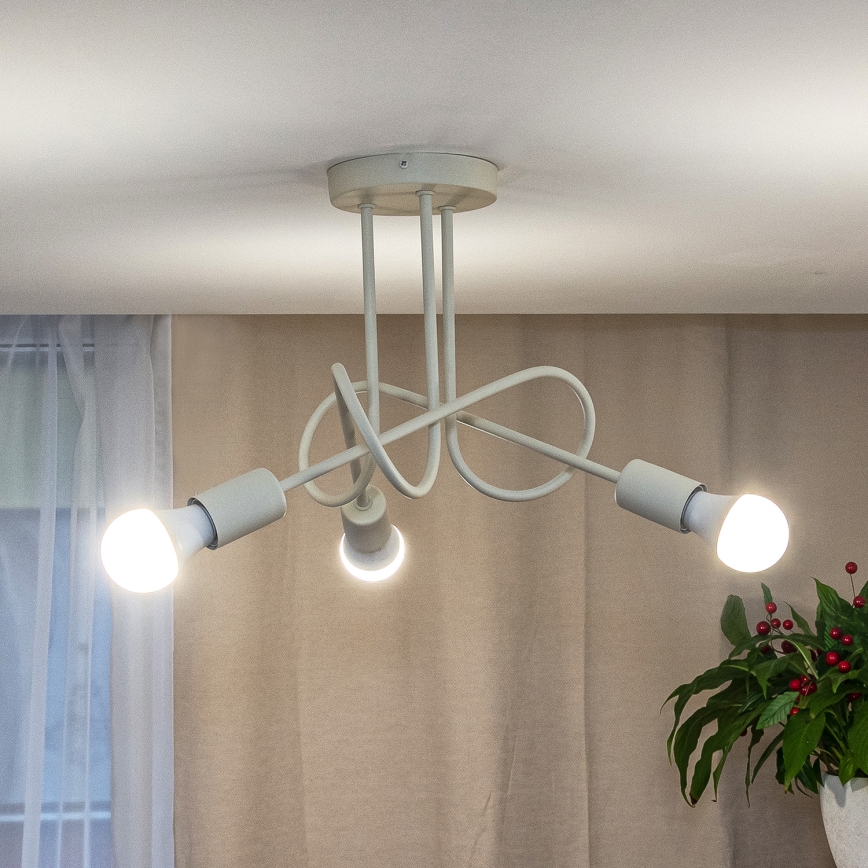 Plafondlampe OXFORD 3xE27/15W/230V cremefarvet