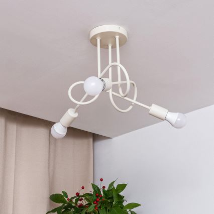 Plafondlampe OXFORD 3xE27/15W/230V cremefarvet