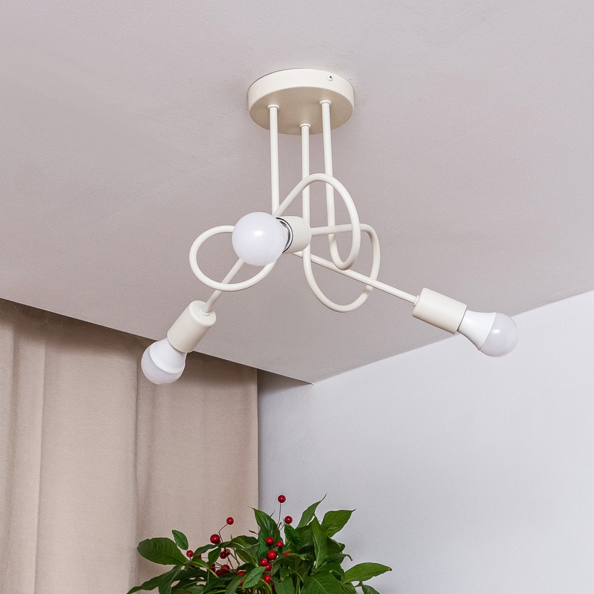 Plafondlampe OXFORD 3xE27/15W/230V cremefarvet