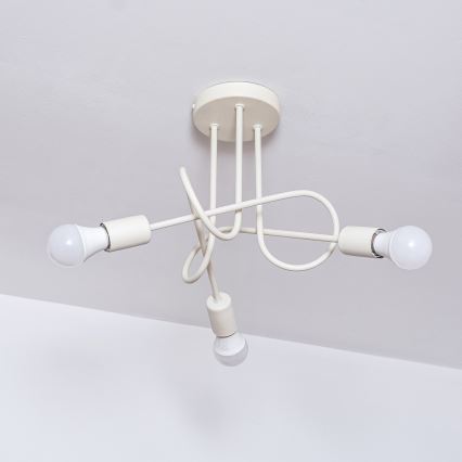 Plafondlampe OXFORD 3xE27/15W/230V cremefarvet