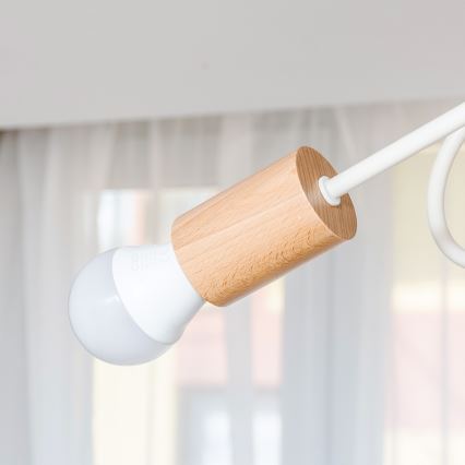 Plafondlampe OXFORD 3xE27/15W/230V, fyrretræ/creme