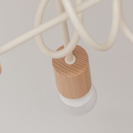 Plafondlampe OXFORD 3xE27/15W/230V, fyrretræ/creme