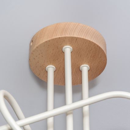 Plafondlampe OXFORD 3xE27/15W/230V, fyrretræ/creme