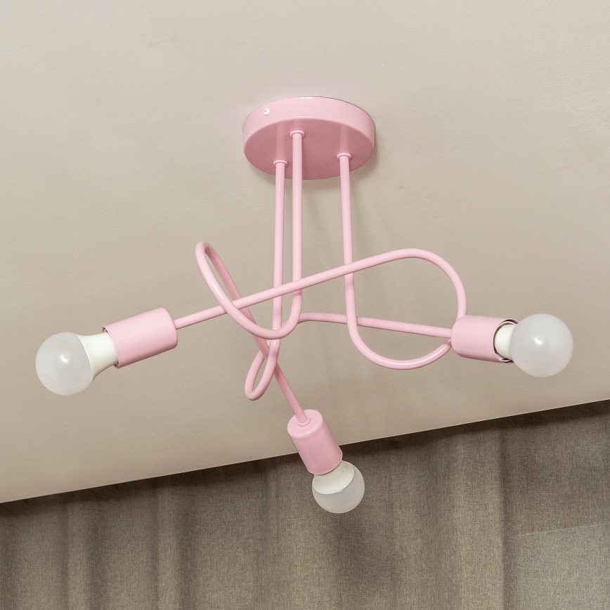 Plafondlampe OXFORD 3xE27/15W/230V rosa