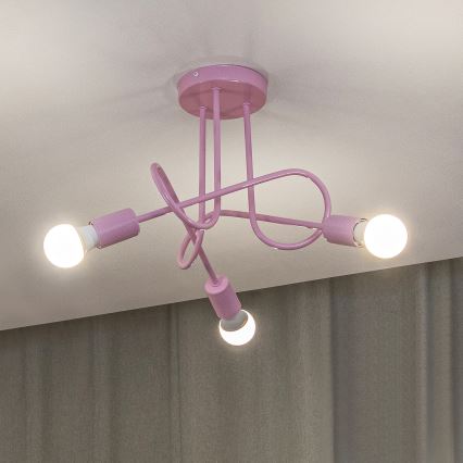 Plafondlampe OXFORD 3xE27/15W/230V rosa