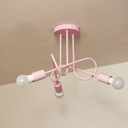 Plafondlampe OXFORD 3xE27/15W/230V rosa