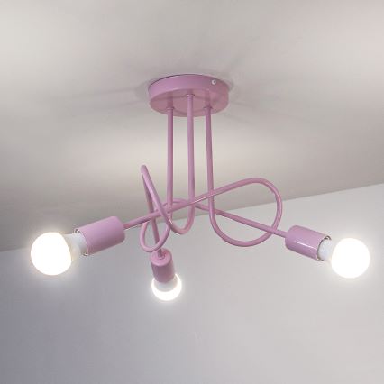 Plafondlampe OXFORD 3xE27/15W/230V rosa