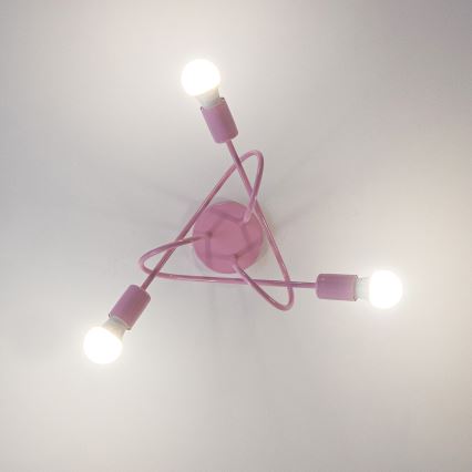 Plafondlampe OXFORD 3xE27/15W/230V rosa