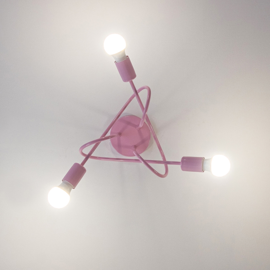 Plafondlampe OXFORD 3xE27/15W/230V rosa