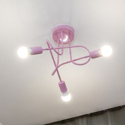 Plafondlampe OXFORD 3xE27/15W/230V rosa