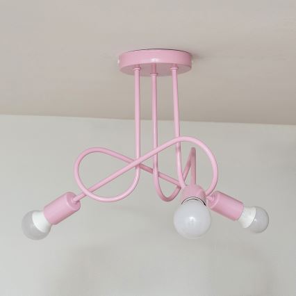 Plafondlampe OXFORD 3xE27/15W/230V rosa