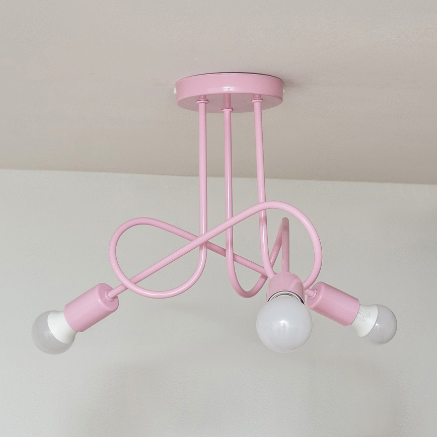 Plafondlampe OXFORD 3xE27/15W/230V rosa