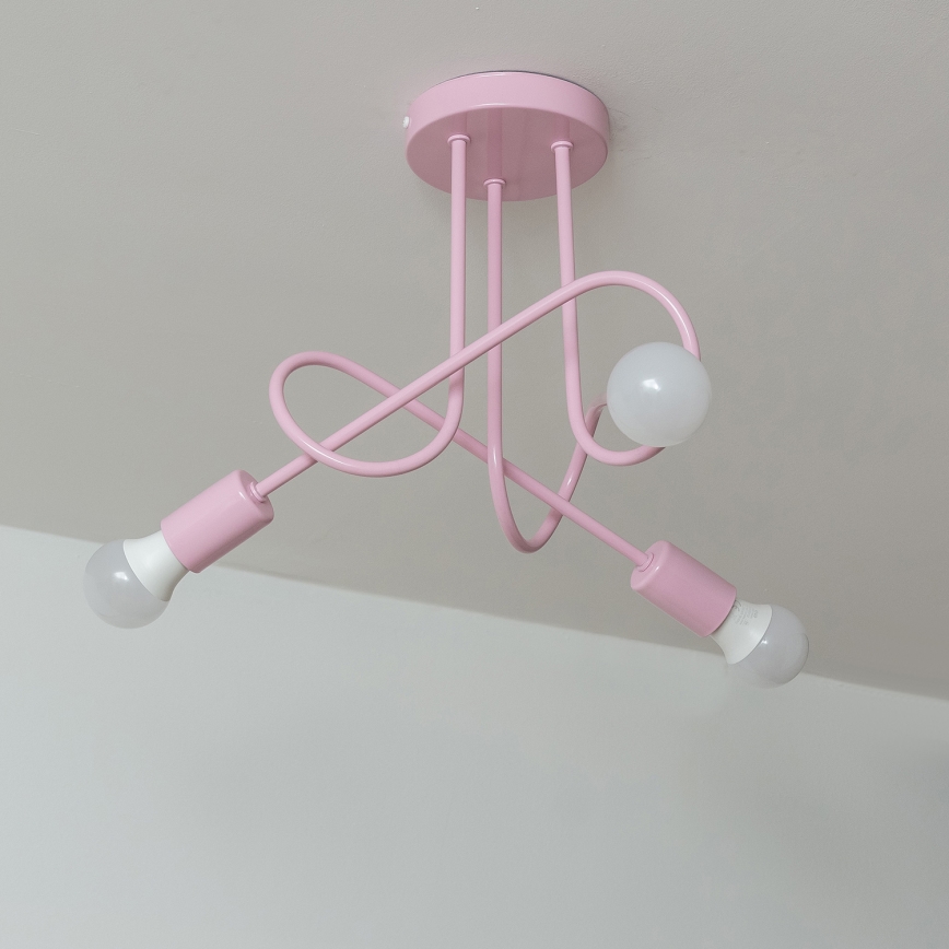 Plafondlampe OXFORD 3xE27/15W/230V rosa