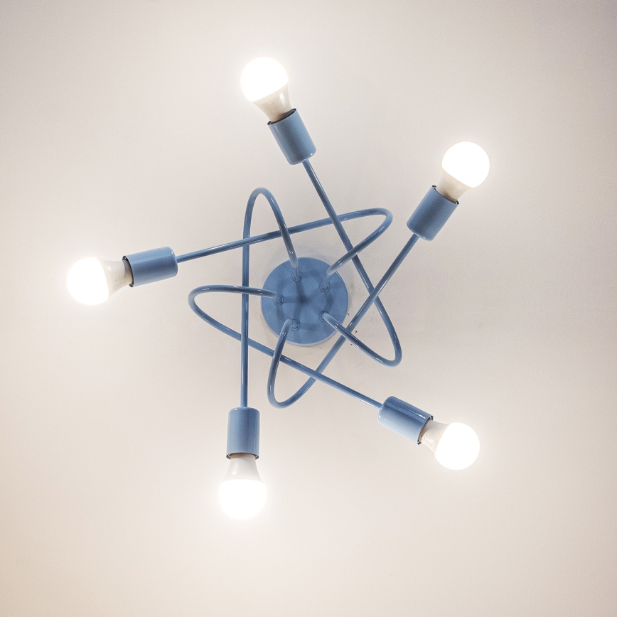 Plafondlampe OXFORD 5xE27/15W/230V blå