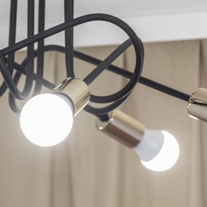 Plafondlampe OXFORD 5xE27/15W/230V guld/sort