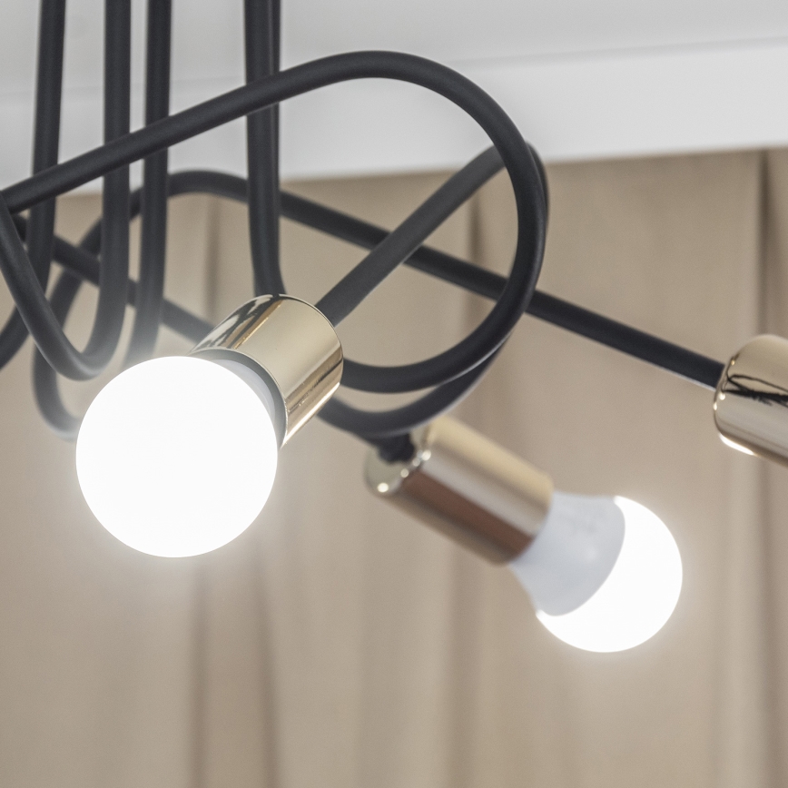 Plafondlampe OXFORD 5xE27/15W/230V guld/sort