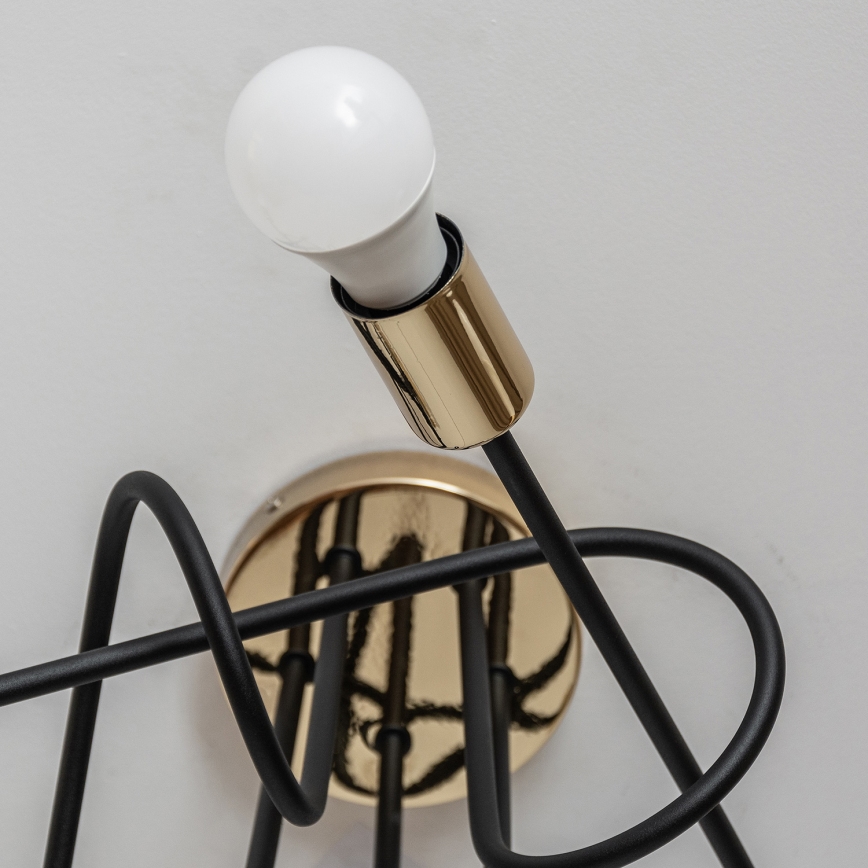 Plafondlampe OXFORD 5xE27/15W/230V guld/sort
