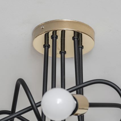Plafondlampe OXFORD 5xE27/15W/230V guld/sort