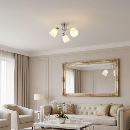 Plafondlampe PAFOS 3xE27/15W/230V i blank krom