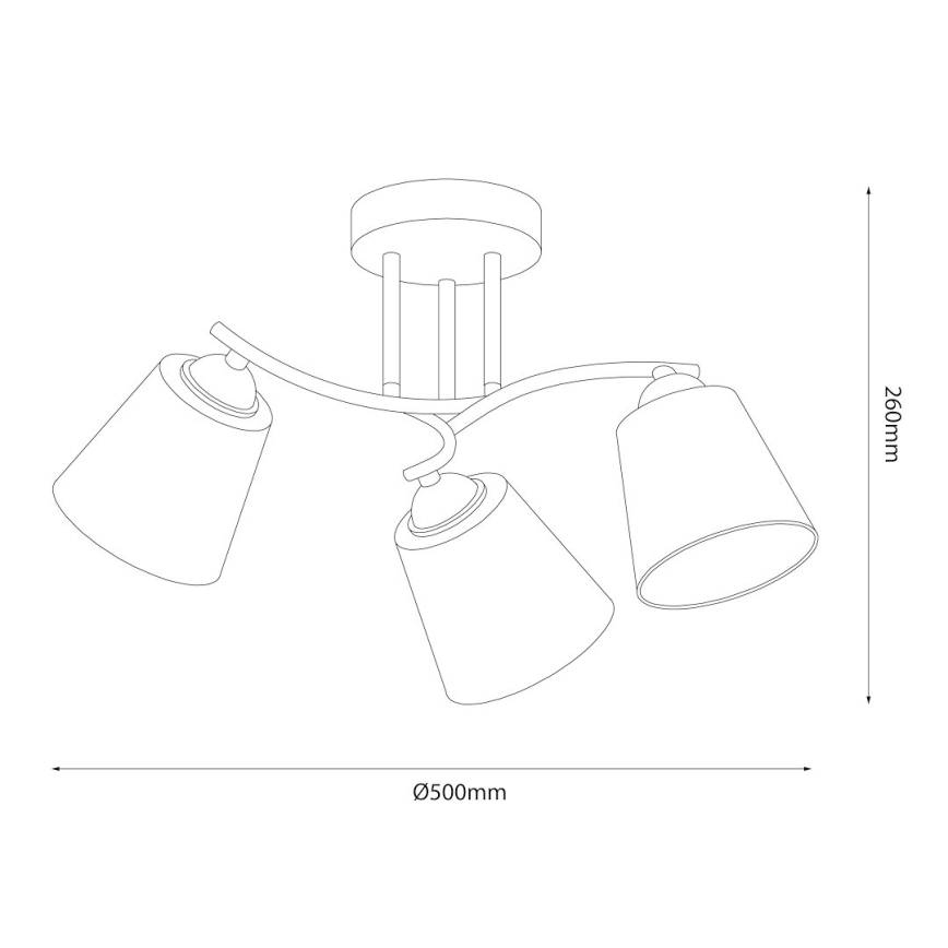 Plafondlampe PAFOS 3xE27/15W/230V i blank krom