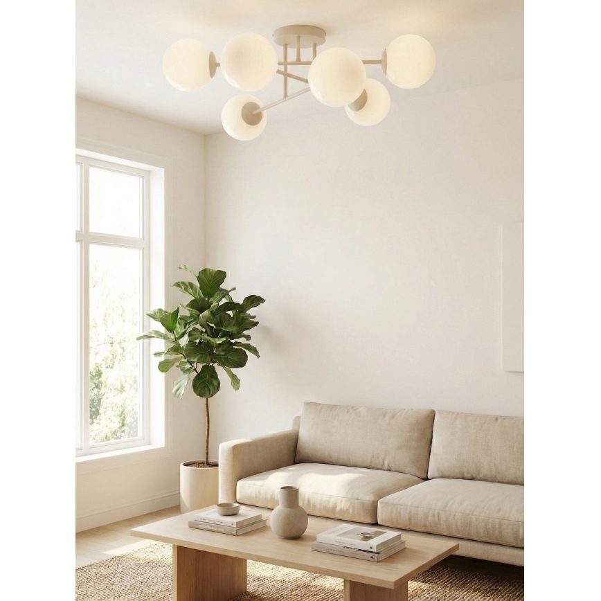 Plafondlampe ROMA 6xE14/10W/230V beige