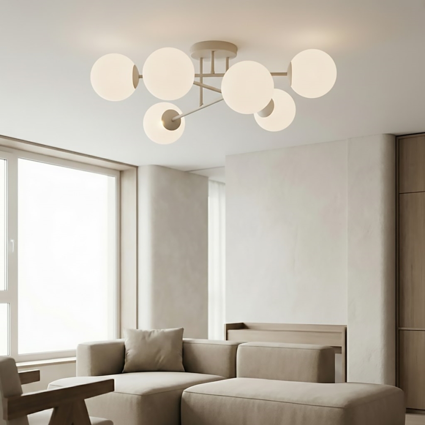 Plafondlampe ROMA 6xE14/10W/230V beige