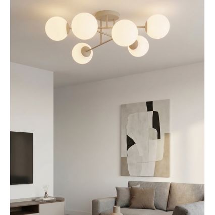 Plafondlampe ROMA 6xE14/10W/230V beige