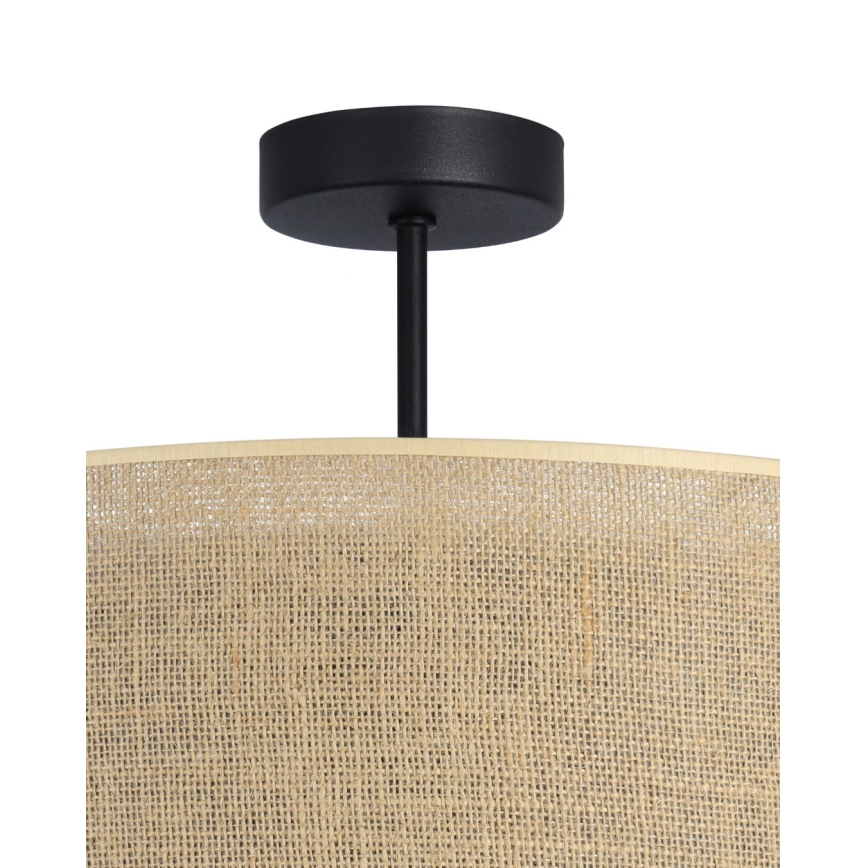 Plafondlampe SARTA 1xE27/60W/230V Ø 45 cm sort/jute