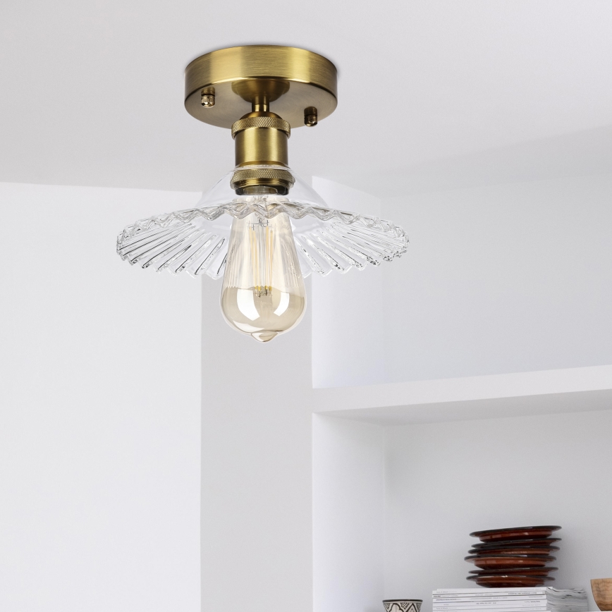 Plafondlampe TRISH 1xE27/15W/230V guld/klar