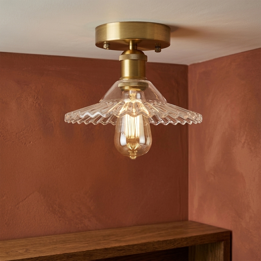 Plafondlampe TRISH 1xE27/15W/230V guld/klar