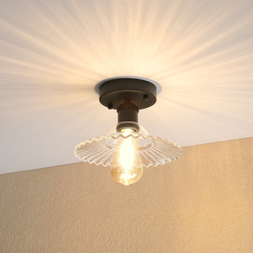 Plafondlampe TRISH 1xE27/15W/230V sort/klar