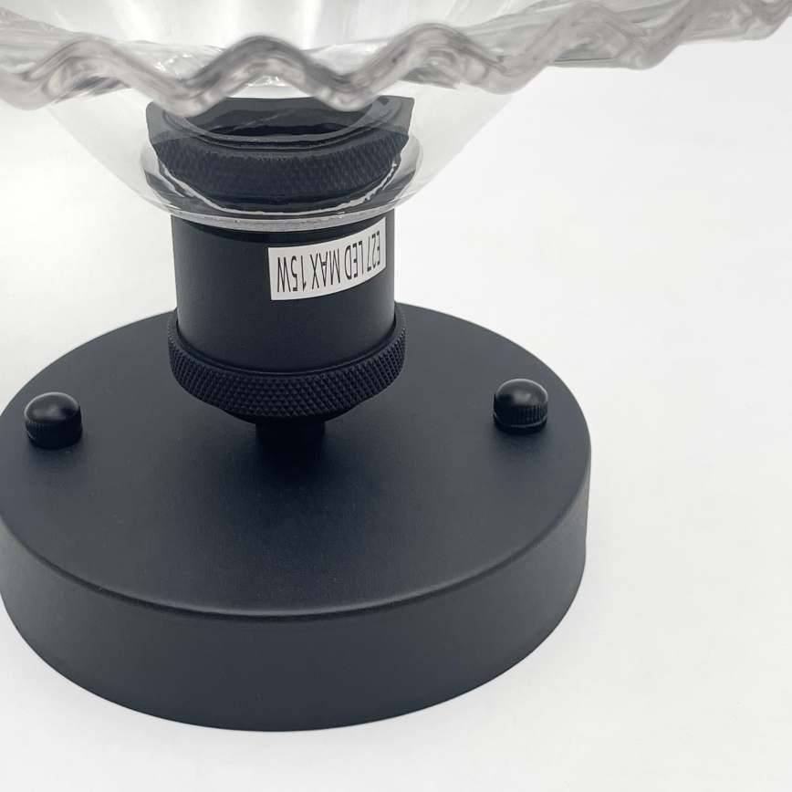 Plafondlampe TRISH 1xE27/15W/230V sort/klar